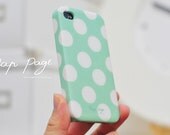 Apple iphone case for iphone iphone 3Gs iphone 4 iphone 4s iPhone 5 : mint green polka dots