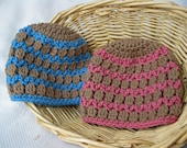 RTS Crochet Twin Boy Girl 3-6 month lil Mudpie Baby Hat or Beanie, Accessory, Photo Prop Gift set