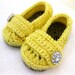 Spring Baby Infant Girl Shoes / Slippers / Booties - Grey & Yellow Jewel - YOUR choice size - (newborn - 12 months) - photo prop - children