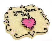 Valentine Sugar Cookie Decorated Cookie Pink Love Heart Glittered Wedding