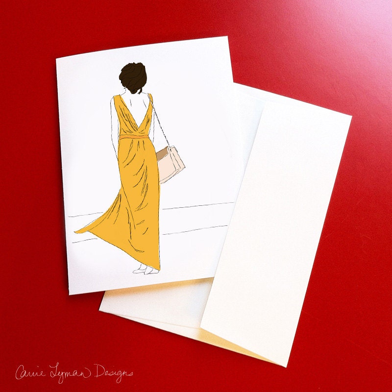 Blank Girl in Yellow Dress Card