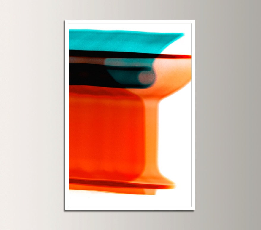 Digital Print - 16x20 Fine Art Print - Martini Art - Red and Teal Wall Decor