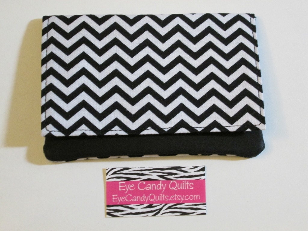 Black and White wallet, Chevron wallet, Women's wallet, Designer wallet, Fabric wallet, Small wallet, Wallet