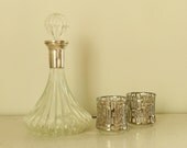 Vintage Decanter Barware Ships Captains Rodney Wine Brandy Liquor Decanter Silver Collar