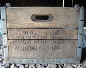 Milk Crate, Vintage "Mountain Dairy" "Stearn Farm, Willimantic, CT" 1961