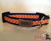 Blue and Orange Print (Auburn) Dog Collar