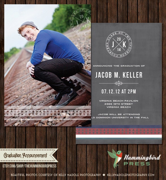 INSTANT Download - PSD 5x7 Senior Graduation Announcement Card Template - G18