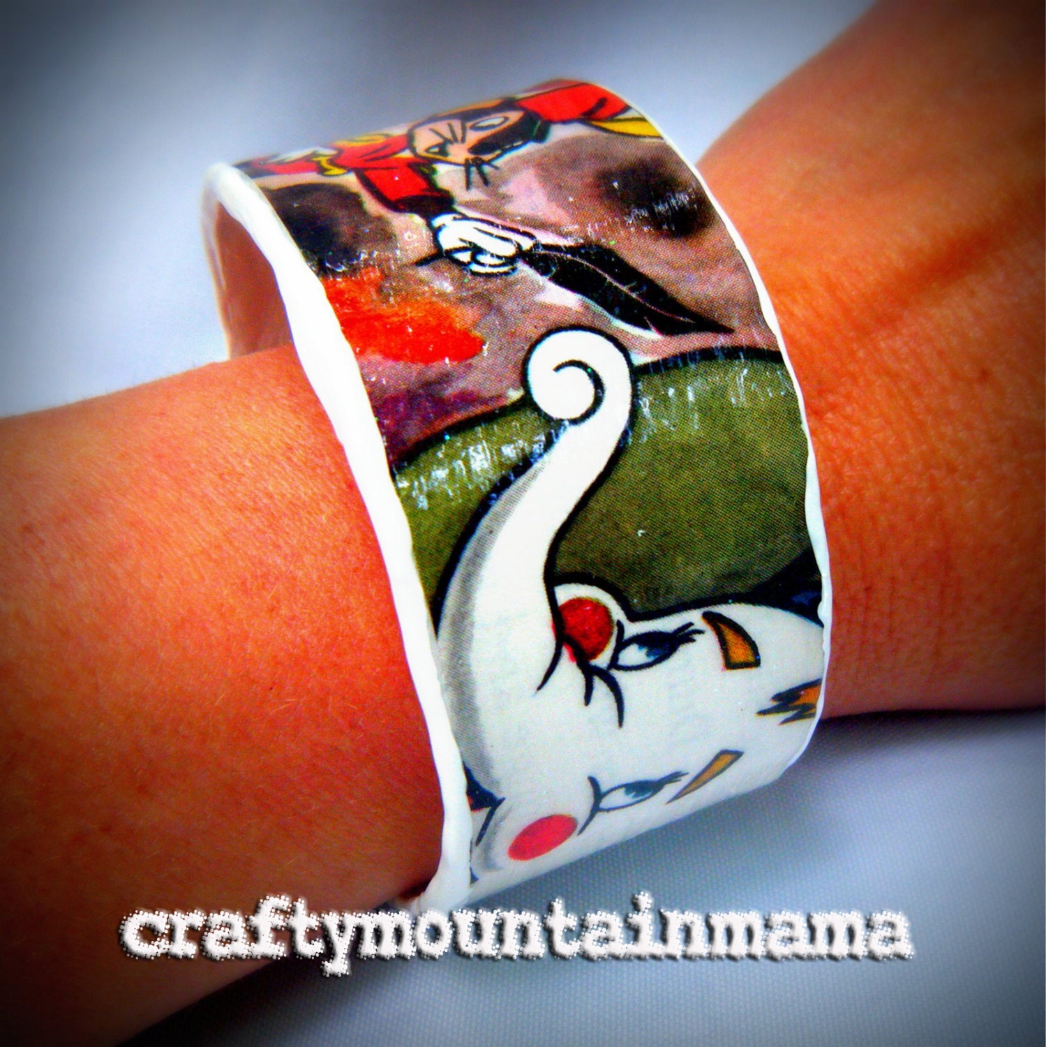 Classic Disney Dumbo Decoupage Bracelet, Cute and Colorful