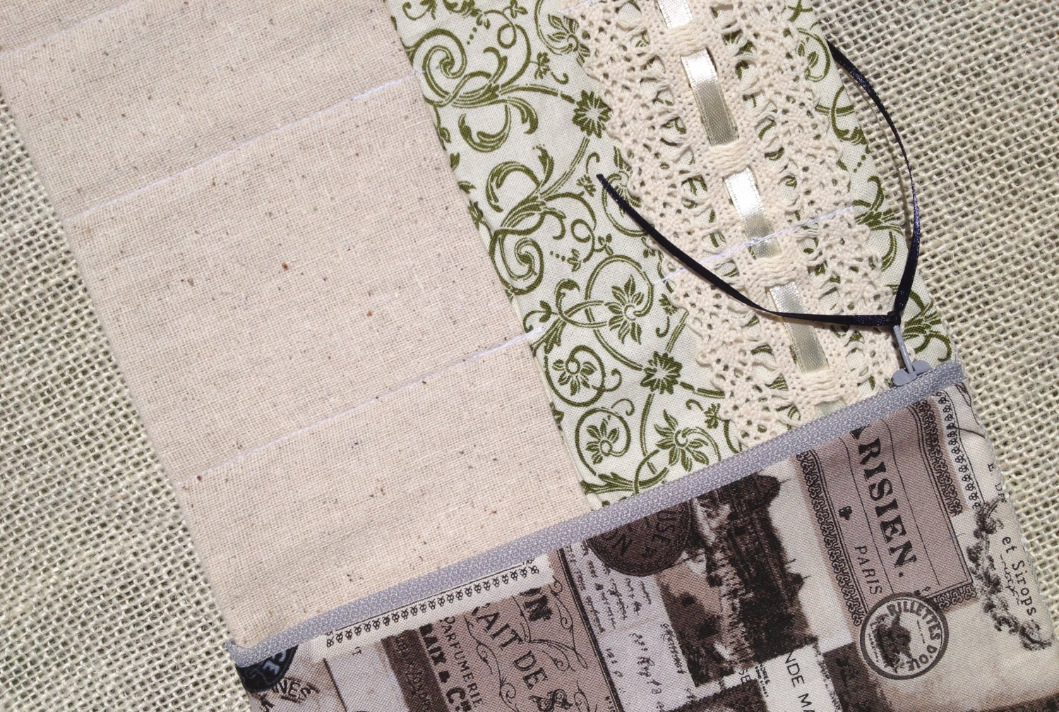 Vintage Script Inspired Travel Jewelry Roll