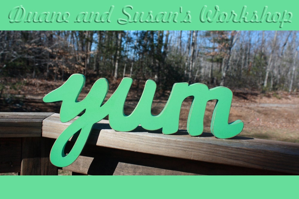 yum Sign, Wall hanging, Wooden eat sign, kitchen sign, wooden letters, home decor, wood sign, Housewares, Wall Decor