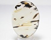 Montana Dendritic Plume Agate Oval Stone Cabochon US Gemstone 50 carats 40x30 mm