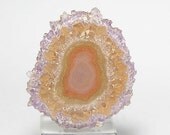 Amethyst Stalactite Polished Slice Pretty Pink Agate Center Uruguay Pendant stone