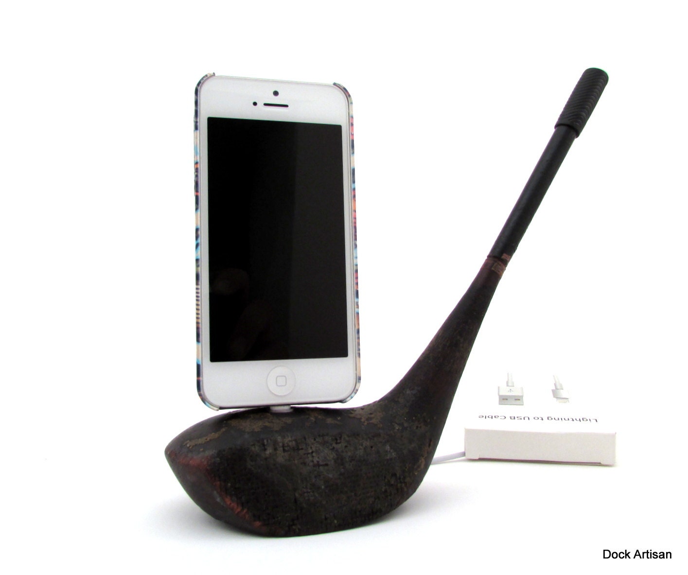 Vintage Wooden Golf Club iPhone 5 Dock
