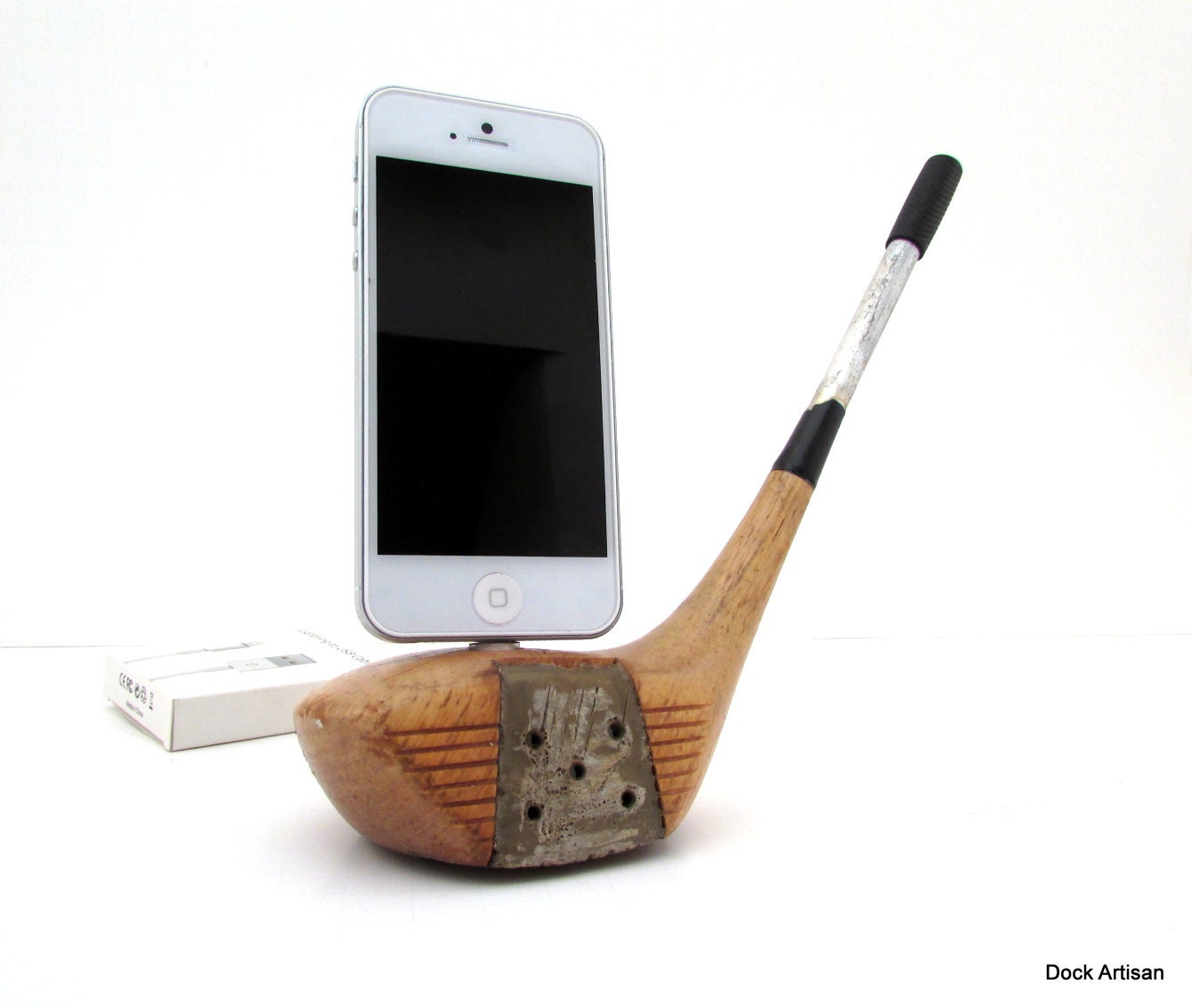 Vintage Wooden Golf Club iPhone 5 Dock