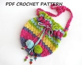 Colorful Girls Bag / Purse, Crochet Pattern PDF,Easy, Great for Beginners,  Pattern No. 31