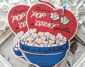 Vintage Pop Corny Question Valentine Tags - Set of 4 - Vintage Inspired - Cottage Shabby Chic - Valentine's Day