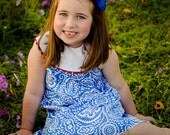 Girls BG Blondie dress in Michael Miller Wildflower fabric Sizes 2/3 & 4/5