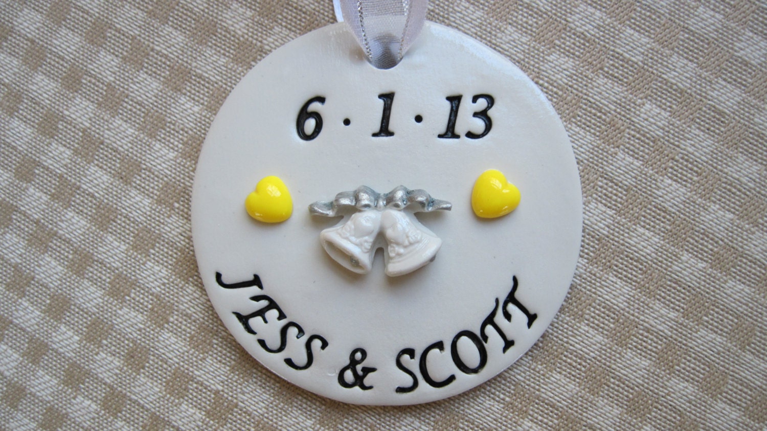 Personalized Wedding Ornament/Gift Tag - Wedding Gift - Keepsake Memento - Custom Made to Order