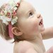 Vintage Rose Double Shabby Chic Rhinestone Crystal Headband Rosette Baby Shower gift Weddings Photo prop