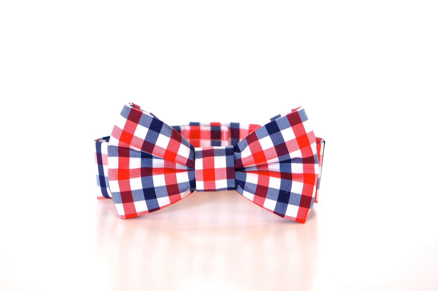 Boys Bow Tie - Vintage Red White and Blue Plaid