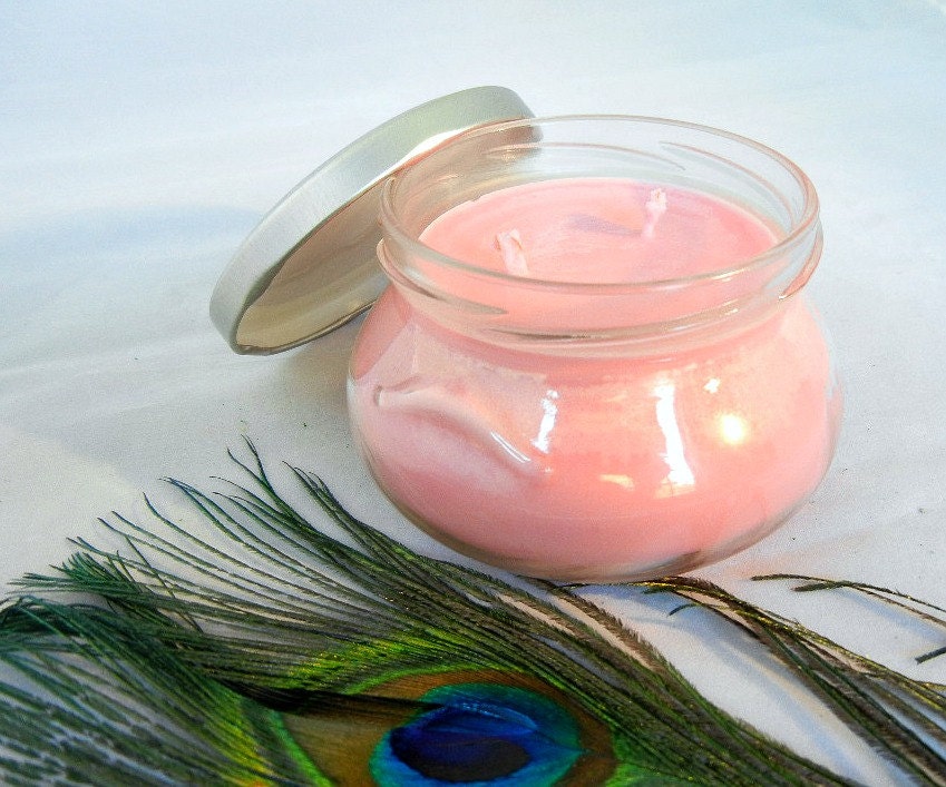 Plumeria Scented Soy Candle 8oz Tureen Jar Pink Summer Floral Fragrance