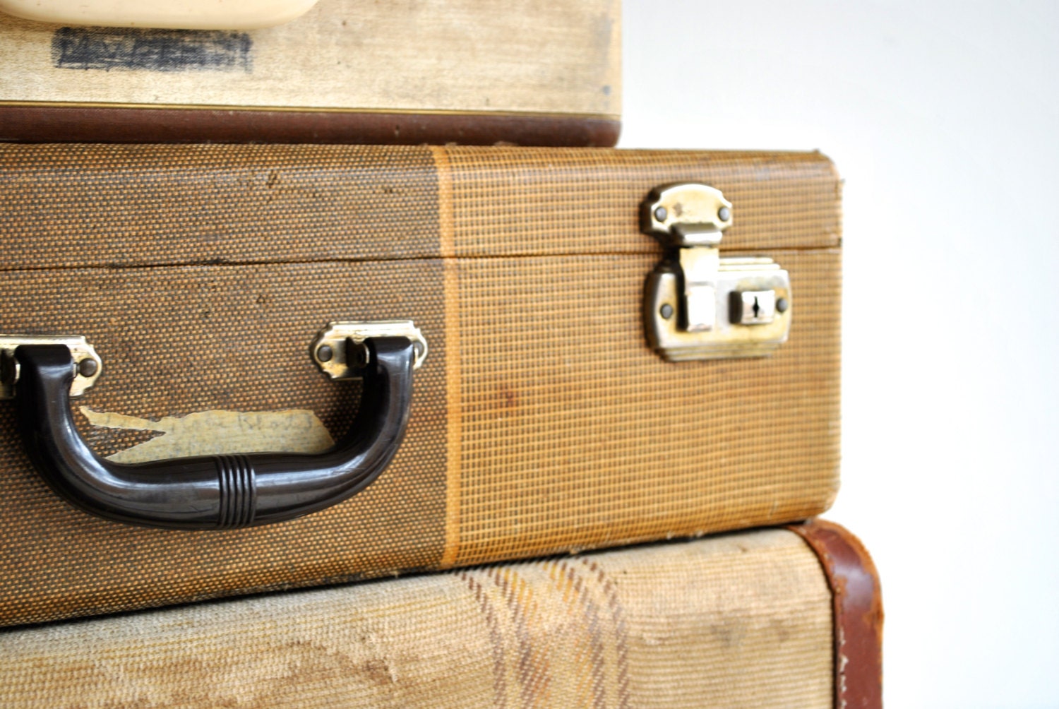 Little Vintage Caramel Brown Suitcase