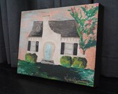 House Painting original acrylic painting on canvas 9x12