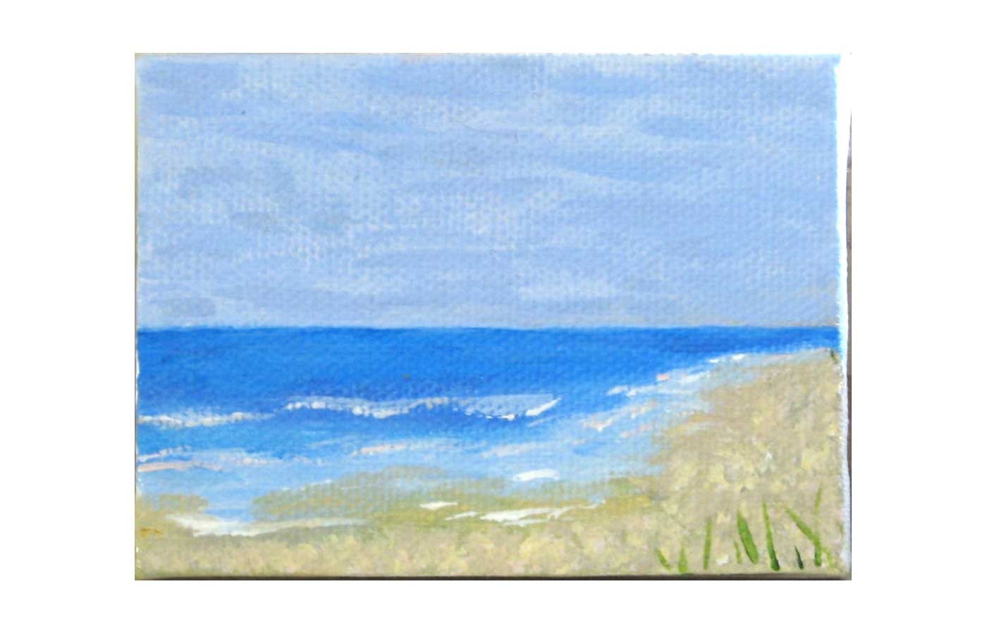 A Perfect Day acrylic beachscape signed by artist