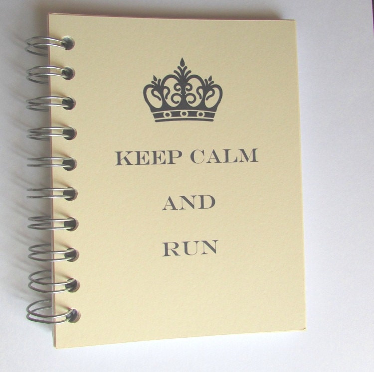 Custom Fitness Journal Keep Calm and Run