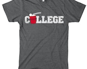College Beer Pong shirt funny drinking t shirt S-4XL