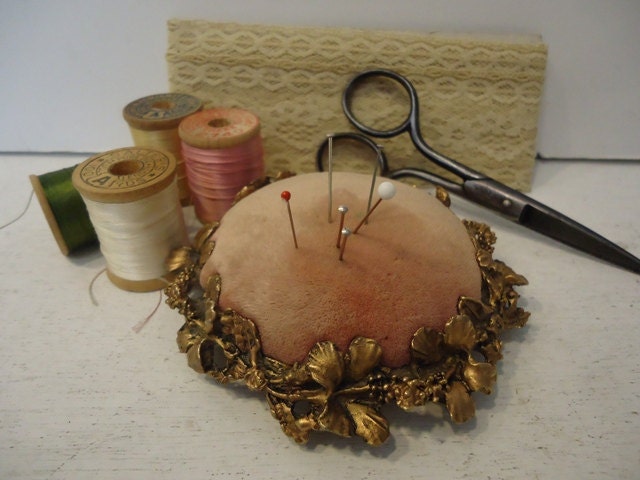 Vintage Velvet Pincushion, Rocco French Style