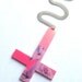Baby Pink Unicorn Inverted Cross Laser Cut Necklace