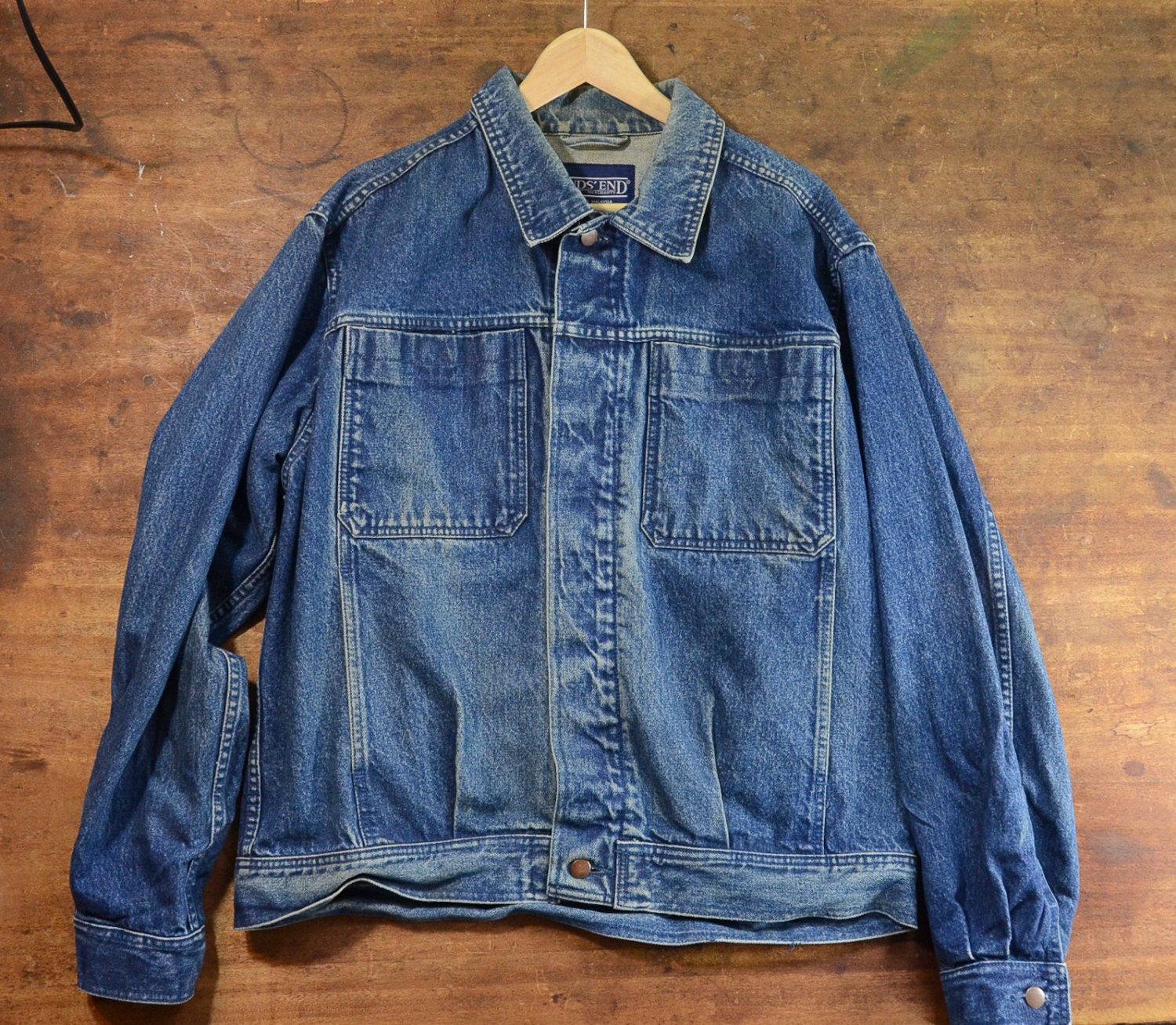 90s Lands End Brand Dark Wash Denim Jacket