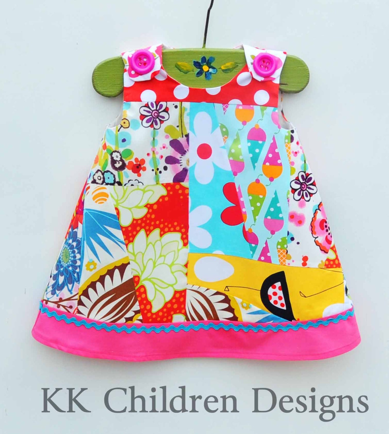 Girls Patchwork Aline Dress - Rainbow Patchwork Dress - Custom Design - Girls Dress - Baby Girl -  KK Children Designs - 3T to 4T