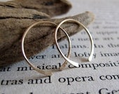 Small Gold Filled Hoop Earrings - Handmade Hammered Hoops - Minimalist Gold Jewelry