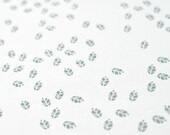 litterfall in overcast on white quilting weight cotton handprinted fabric panel