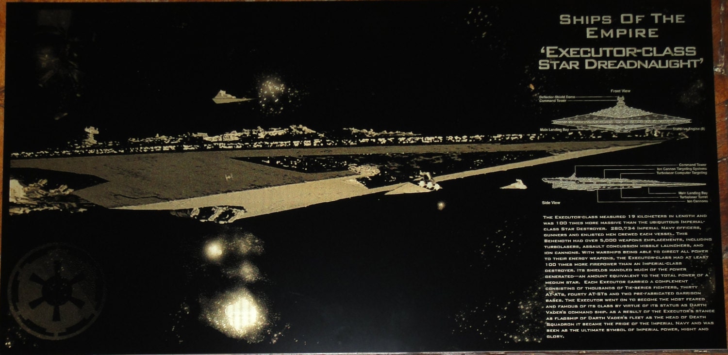 Star Wars Executor Super Star Destroyer Limited Edition Geekograph Metal Art