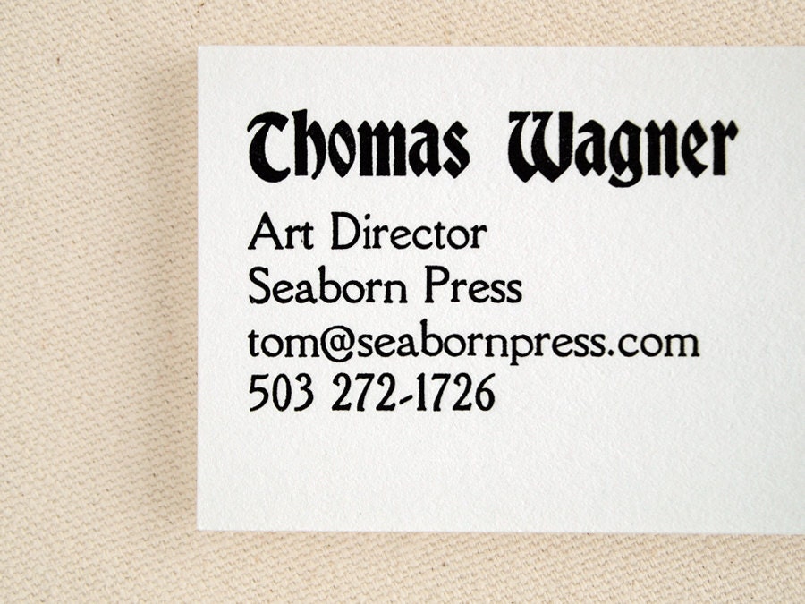 Bold Business Cards - Letterpress Printed - Tavern - Traditional and Modern (50)