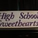 Handpainted Sign High School Sweethearts White and Purple Silver Medallion Distressed Custom