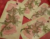 Handmade Stamped And Inked "Ivy Branch" Tag Or Bookmark - Set of 2