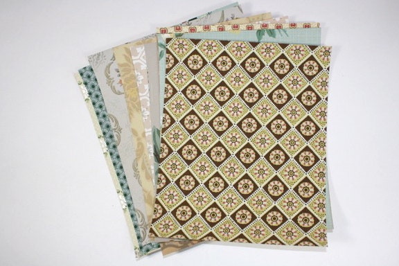 Vintage Wallpaper Sample Collage Pack (12 Sheets, 8 1/2 in. x 10 1/2 in.)