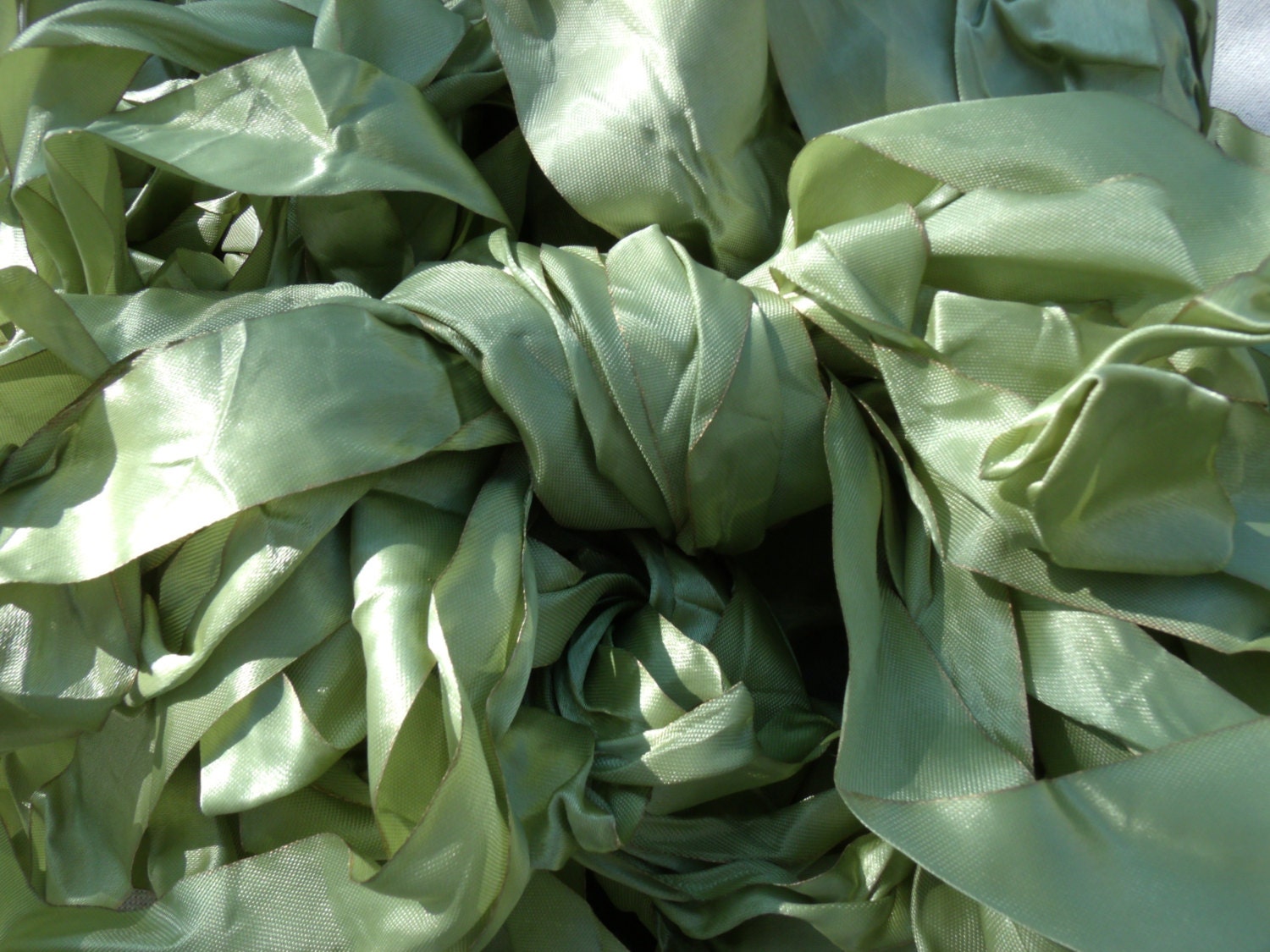 12 Yds MEDIUM width "PALE GREEN" Vintage Look French Style Ribbon with Gilded Edge- For Size Description See Below - marysalaber