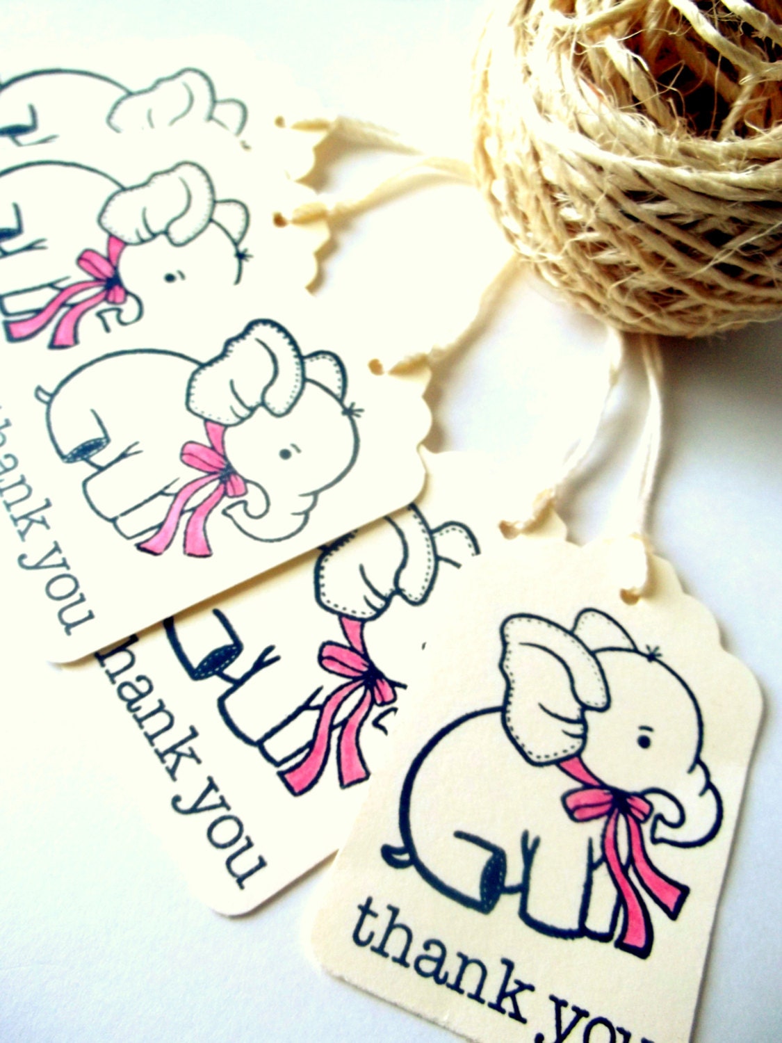 Elephant Tags, Modern Baby Shower Tags , Girl baby shower Favors, Animal Theme