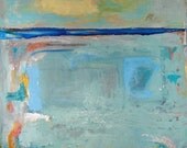 Art Painting Acrylic Original Abstract wall art blue large painting yellow art 36 x 48