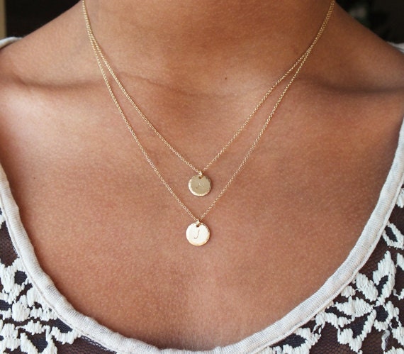Personalized Double Strand Necklace - Multi Strand Initial Necklace - Double Necklace - ID Necklace - Wedding Necklace