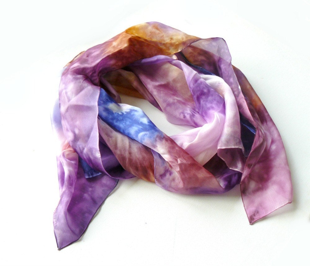 Hand painted silk scarf Nebula - Galaxy scarf - Colorful space silk scarf