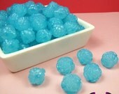 25 pc ROSE Flower Acrylic Jelly Beads in ARTiC BLUE Color 14mm