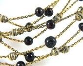 Rare Necklace Indian Wedding Long Chain Jai Mala 14k Garnets