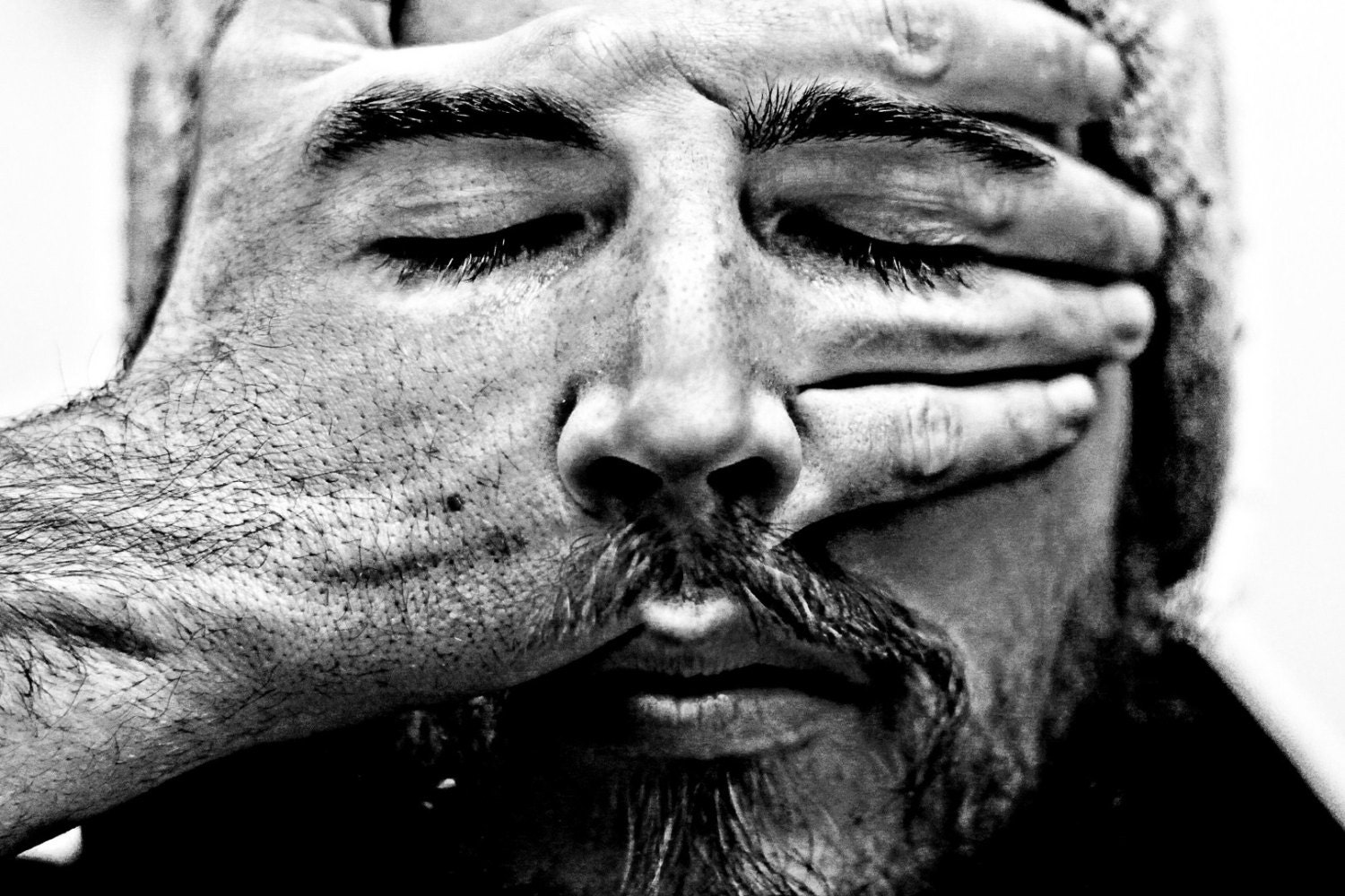 Living Is Easy With Eyes Closed 8x12 Fine Art Photography Black And White Home Decor Wall Art Abstract Self Portrait
