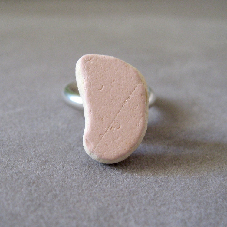 Pink Boten // Any Size // One Off Rings collection // Construction Waste // ceramic stone // silver ring